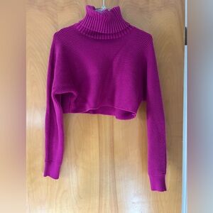 House of Harlow 1960 Fuchsia Ribbed Knit turtleneck